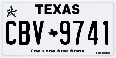 TX license plate CBV9741