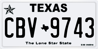 TX license plate CBV9743