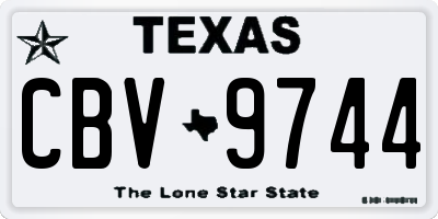 TX license plate CBV9744