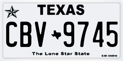 TX license plate CBV9745