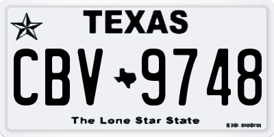 TX license plate CBV9748