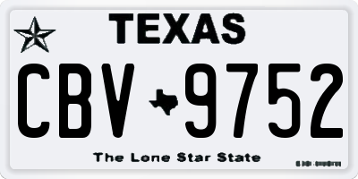TX license plate CBV9752