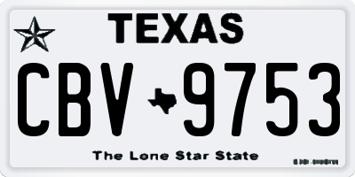 TX license plate CBV9753