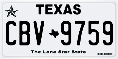 TX license plate CBV9759
