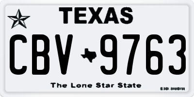 TX license plate CBV9763