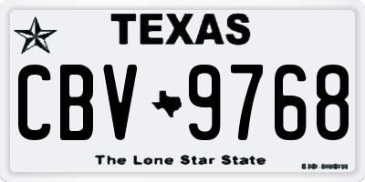 TX license plate CBV9768