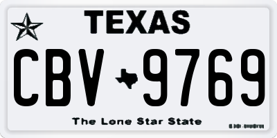 TX license plate CBV9769