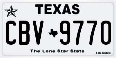 TX license plate CBV9770