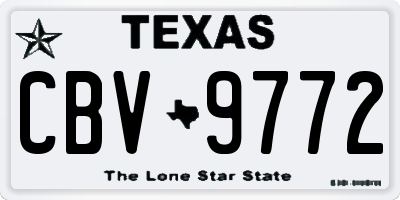 TX license plate CBV9772