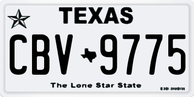 TX license plate CBV9775