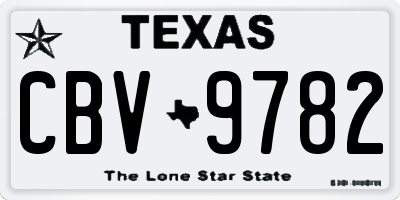 TX license plate CBV9782