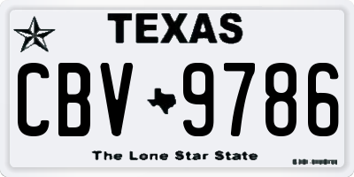 TX license plate CBV9786