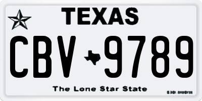 TX license plate CBV9789