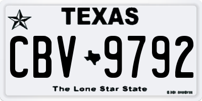 TX license plate CBV9792