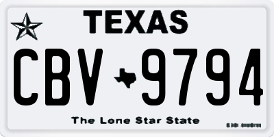 TX license plate CBV9794
