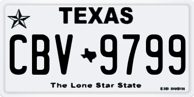 TX license plate CBV9799