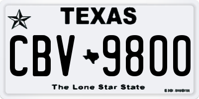 TX license plate CBV9800