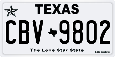 TX license plate CBV9802