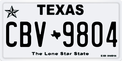 TX license plate CBV9804