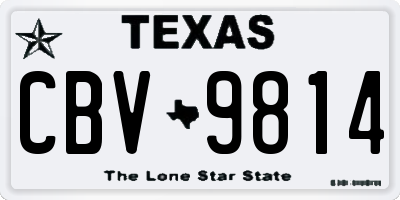 TX license plate CBV9814