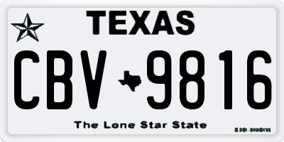 TX license plate CBV9816