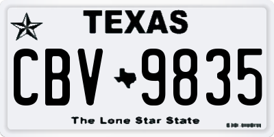 TX license plate CBV9835