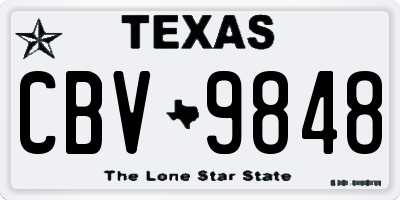 TX license plate CBV9848