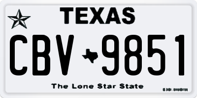 TX license plate CBV9851