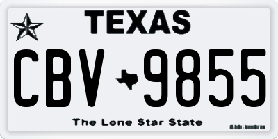 TX license plate CBV9855