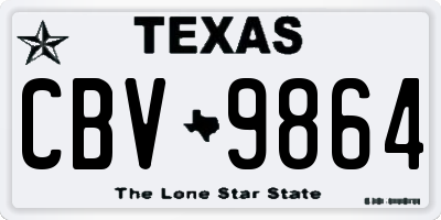 TX license plate CBV9864
