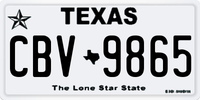TX license plate CBV9865