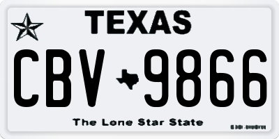 TX license plate CBV9866