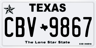 TX license plate CBV9867
