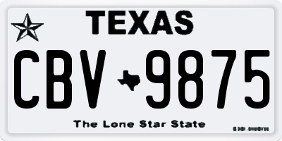 TX license plate CBV9875