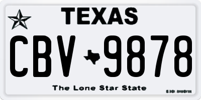 TX license plate CBV9878