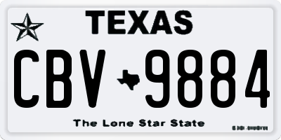 TX license plate CBV9884