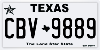 TX license plate CBV9889