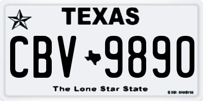 TX license plate CBV9890