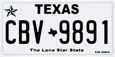 TX license plate CBV9891