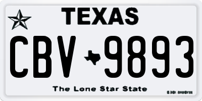 TX license plate CBV9893