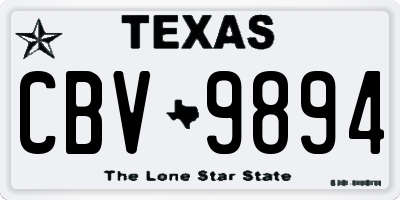 TX license plate CBV9894