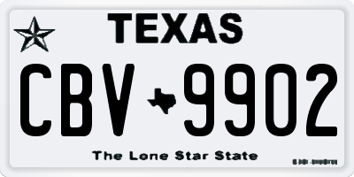 TX license plate CBV9902