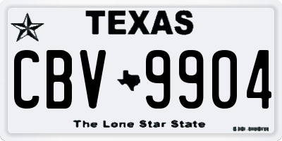 TX license plate CBV9904