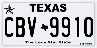 TX license plate CBV9910