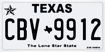 TX license plate CBV9912