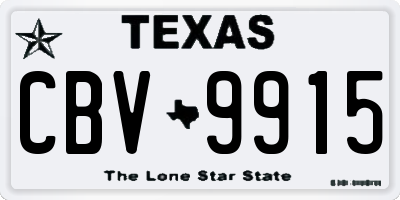 TX license plate CBV9915