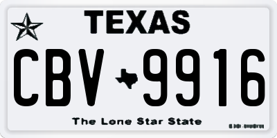 TX license plate CBV9916