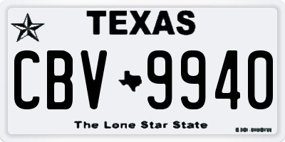 TX license plate CBV9940
