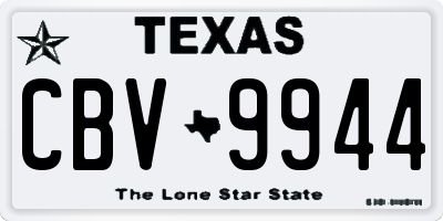TX license plate CBV9944