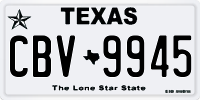 TX license plate CBV9945